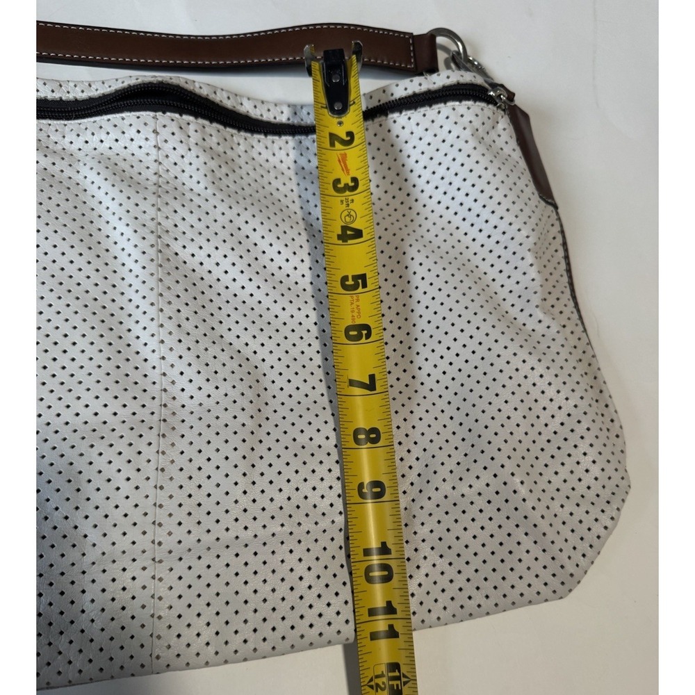 Sazaby Women's Shoulder Bag Cream / Brown Leather With Dust Bag - Picture 9 of 9
